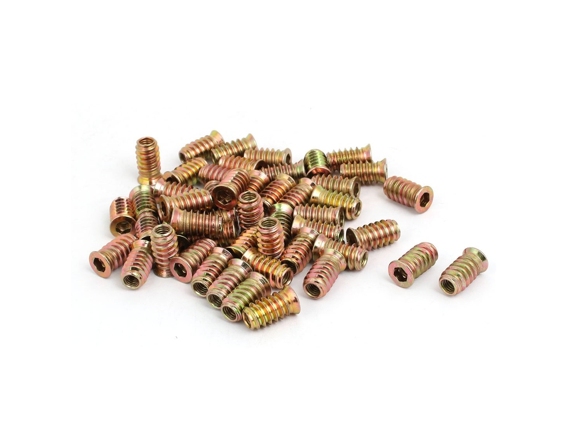 Rosca Interna M6x20mm, Interface Redonda de 8,8 Graus, Inserto para Móveis com Ranhura em E, 50 CHABERLU
