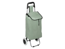 Relaxdays Carrinho De Compras Dobrável, Saco Removível 28 L, Com Rodas, 92,5 X 42 X 28 Cm, Cor Sálvia