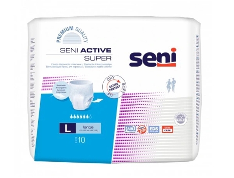 Fraldas Descartáveis Seni Active Super Large, 10 Unidades Tzmo