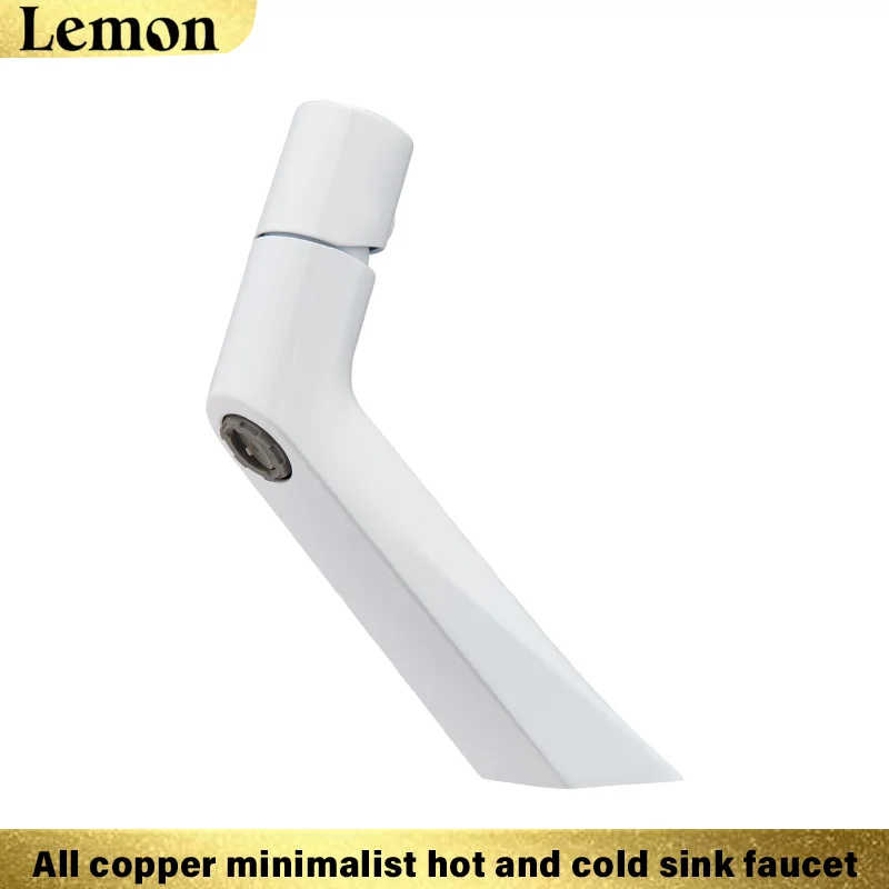 Torneira Minimalista Para Água Quente E Fria (em Aço Inoxidável Branco), Adequada Para Lavatórios E Pias De Banheiro.