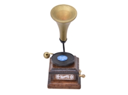 Primerox fonógrafo Retrô Compacto 1:12 para Casa de Bonecas Acessórios de Decoração Madeira