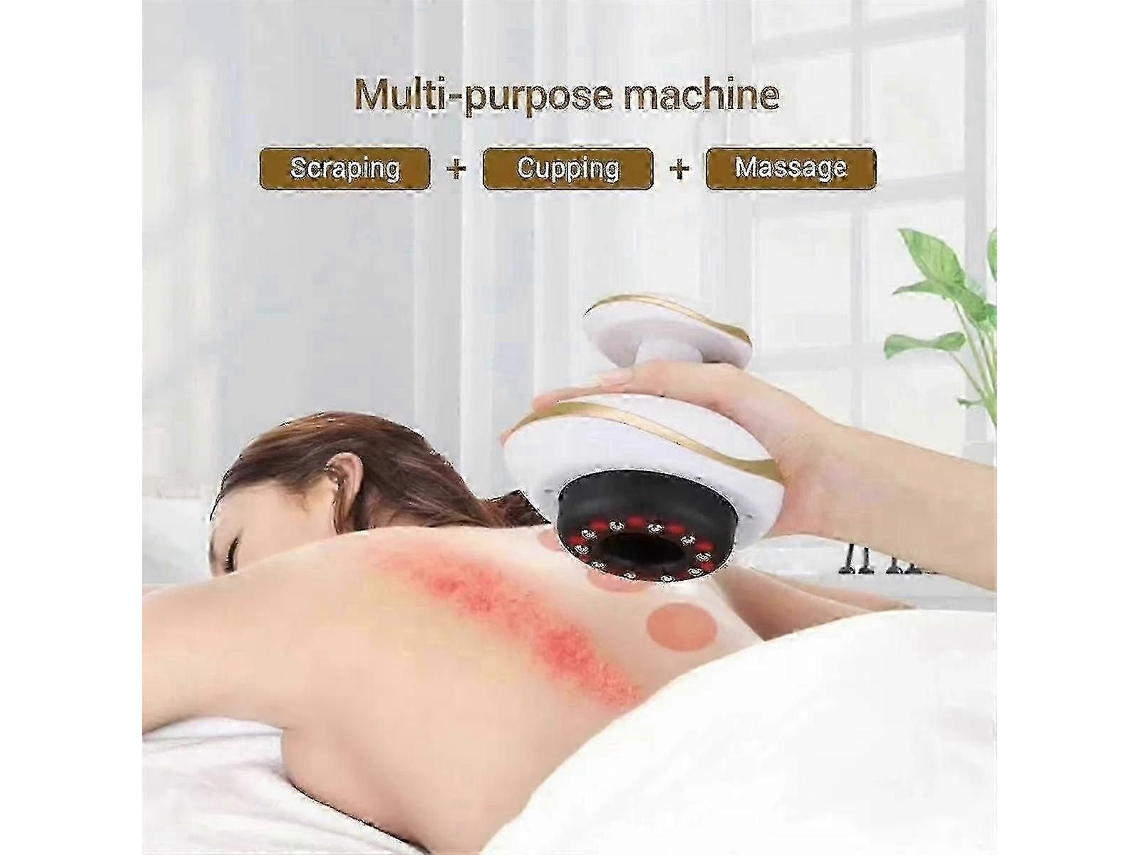 Massageador Corporal Elétrico Gua Sha Para Uso Doméstico - Ventosaterapia Com Sucção A Vácuo E Aquecimento Alív Io Da Queima De Gordura