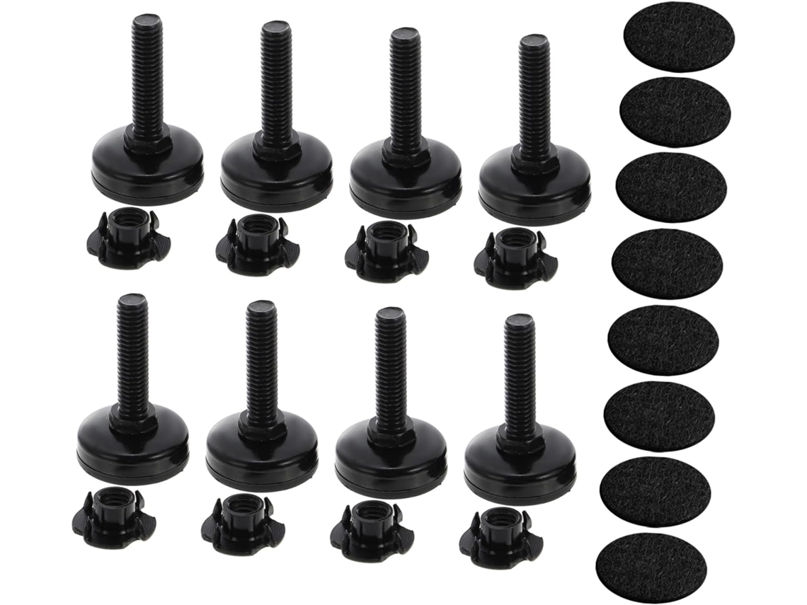 Conjunto De 8 Pés Niveladores Ajustáveis Para Móveis, Extensores De Pernas Para Mesas Com Almofadas Feltro Proteção Do