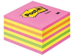 Bloco de Notas Adesivas 3M Post-It (450 Folhas - 7.6x7.6x4.5cm - Multicor)