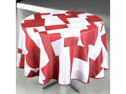 Toalha Anti-manchas Redonda Design Geométrico Vermelha 160x160 Cm