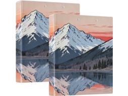 Mountain Sunset Lake Pastas Escolares De 1, 5 Polegadas, 3 Argolas Com Prancheta, Pacote Com 1 2 Unidades, 200 Folhas