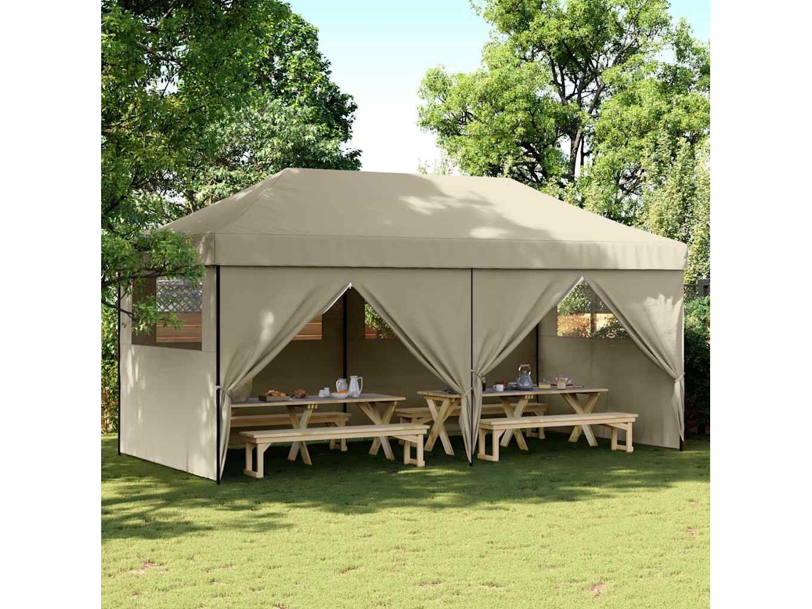 Vidaxl Tenda P/ Festas Pop-up Dobrável C/ 4 Paredes Cinza-acastanhado