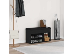 Vidaxl Banco Para Sapatos Preto 80 X 30 X 45 Cm Derivados De Madeira