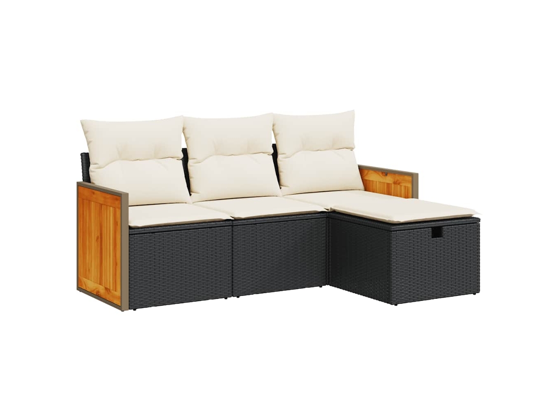 Garden Sofa Set, Garden Sofa Sets Vidaxl Preto Rattan / Vime (n/a)