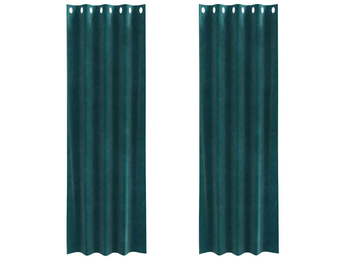 Maison Exclusive - Cortinas Opacas 2 Unid. Verde-escuro 140 X 260 Cm Veludo