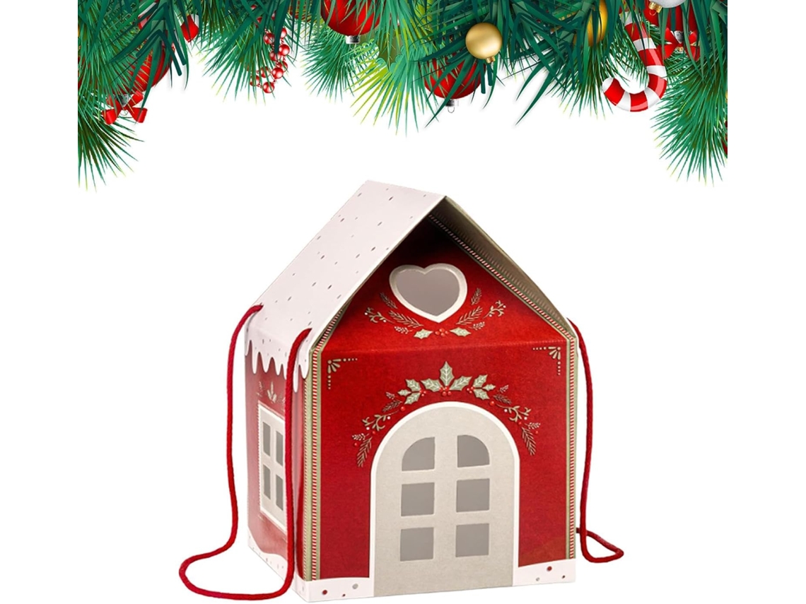 Caixas De Biscoitos De Natal, Recipientes De Papel, Formato De Casa