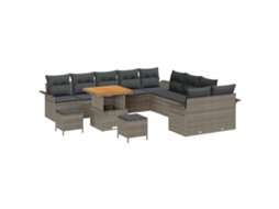 Conjunto 13 Conjunto De Sofá De Jardim Vidaxl Cinzento Vime Pe (306 X 289 X 85 Cm)