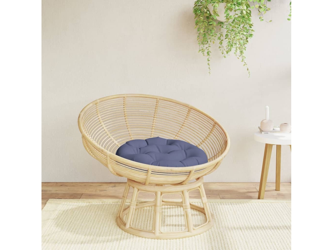 Vidaxl Almofadão Redondo Ø60 X11 Cm Tecido Oxford Azul-marinho