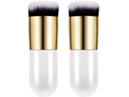 Peças Pincel Para Base Pincel De Maquiagem Kabuki Pincel De Pó Para Viagem Para Misturar Líquido Creme Ou Pó (branco)