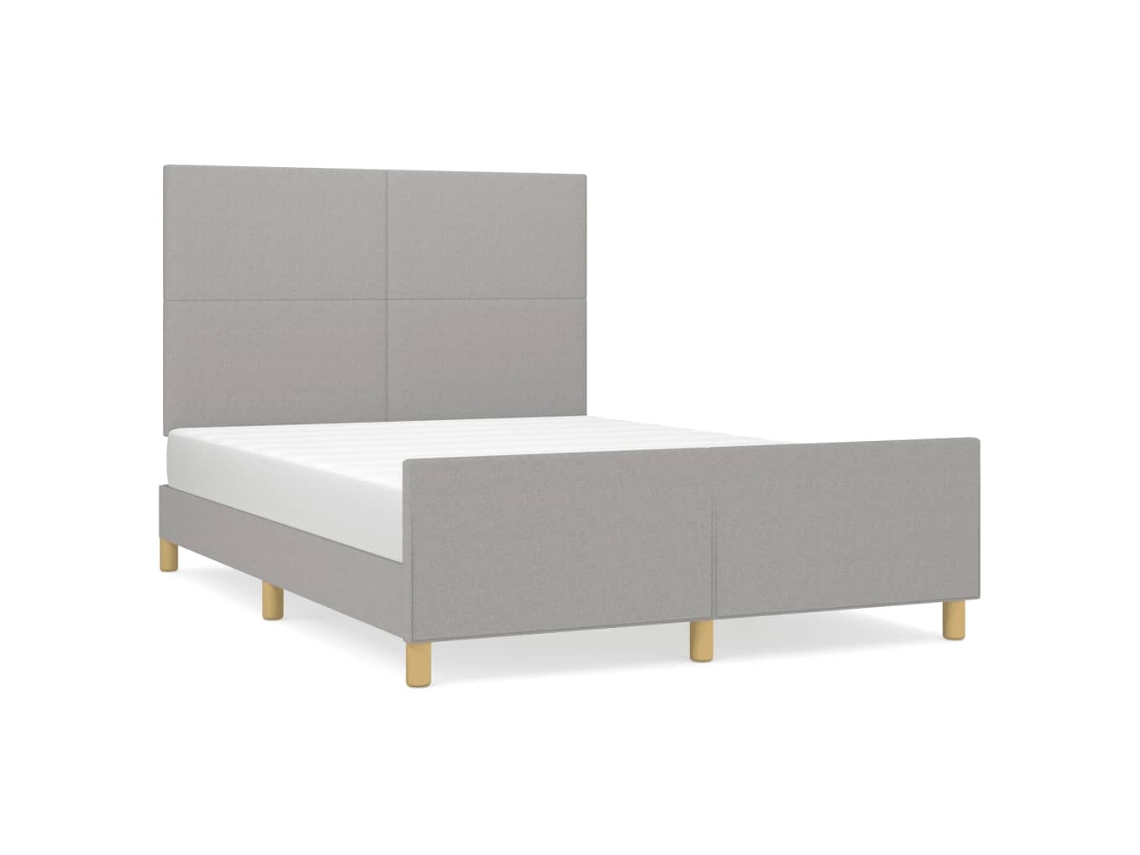 Bed Frame With Headboard, Bed Frames With Headboards Vidaxl Cinzeto Tecido (140 X 200 Cm)