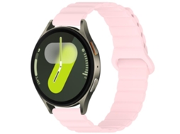 Bracelete Para Samsung Galaxy Watch 7/6/5/fe - Silicone Brilhante Magnético Loop - Rosa