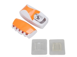 Conjunto de Dispensador Automático de Creme Dental e Suporte de Escova de Parede, Laranja