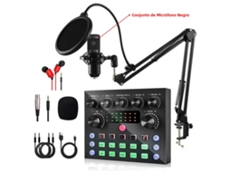 (kit De Microfone Preto) Placa De Som Com Microfone Bm800, Equipamento Para Gravação E Transmissão De Música