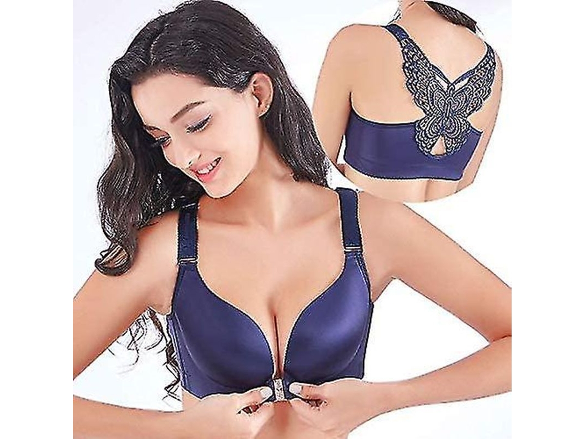 2026 sujetador Comfort Rose Front Closure com Design Floral T back, Sem Arame e Transpiravel para Mulher