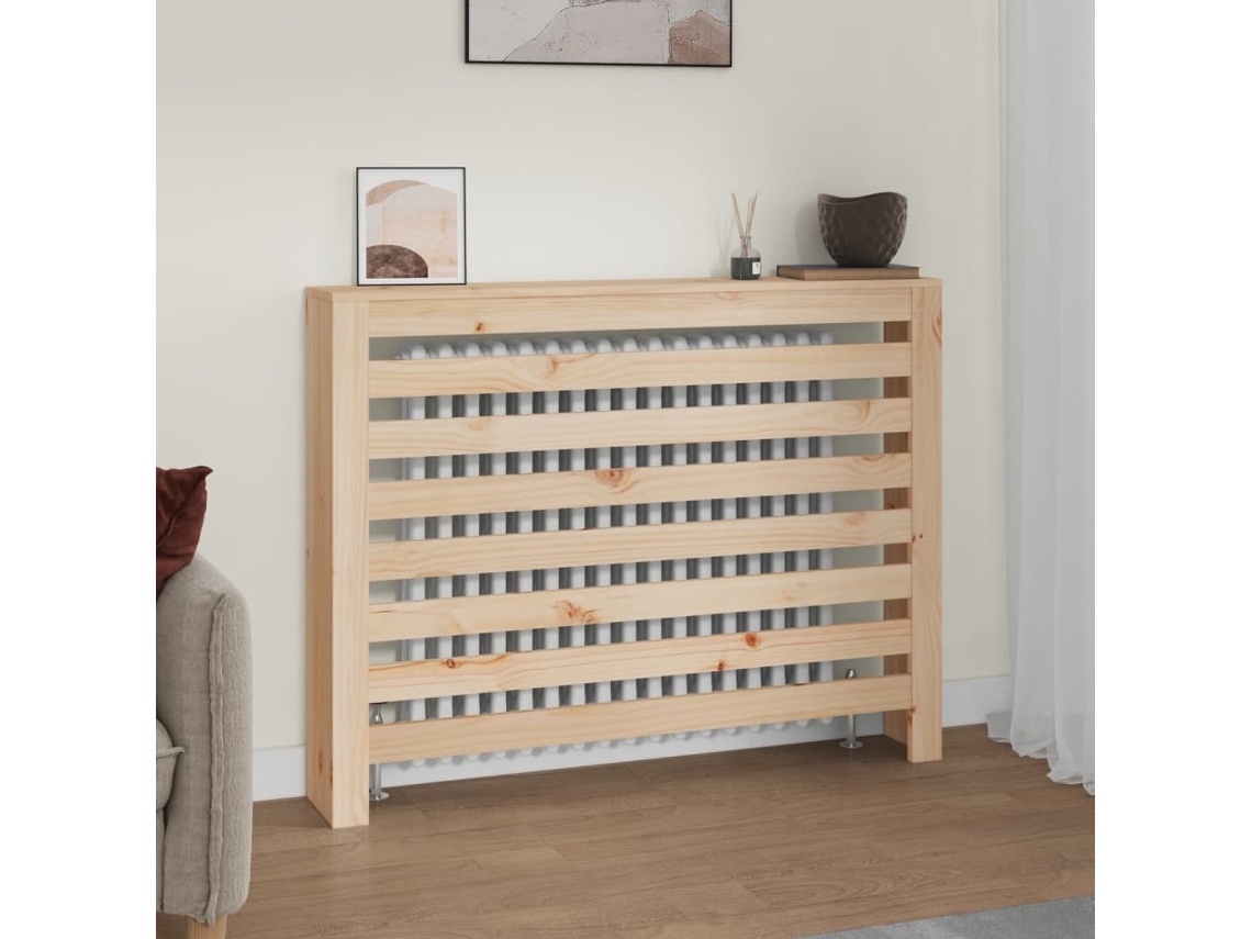 Vidaxl Cobertura De Radiador 108,5x19x84 Cm Pinho Maciço