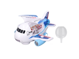 Ats brinquedo de Avião Elétrico para Crianças com Luzes, Música, Porta Abrível e Névoa Azul Modelo Aeronáutico Simulado