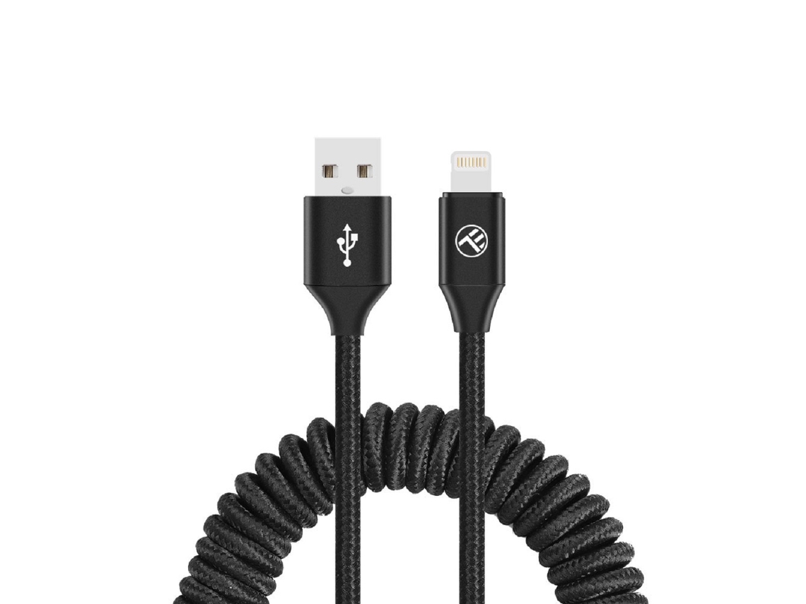 Cabo de Dados Extensível TELLUR Usb para Lightning 3A 1,8 M Preto