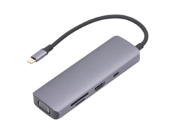Ats docking Statsion 9 em 1 Hub Usb C de Alumínio com Adaptador de Monitor Duplo Tipo C