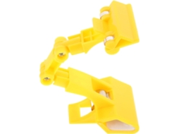Clipe multifuncional para desenho, fixação e cópia, com clipe duplo de plástico, amarelo, ideal para fixar e copiar.