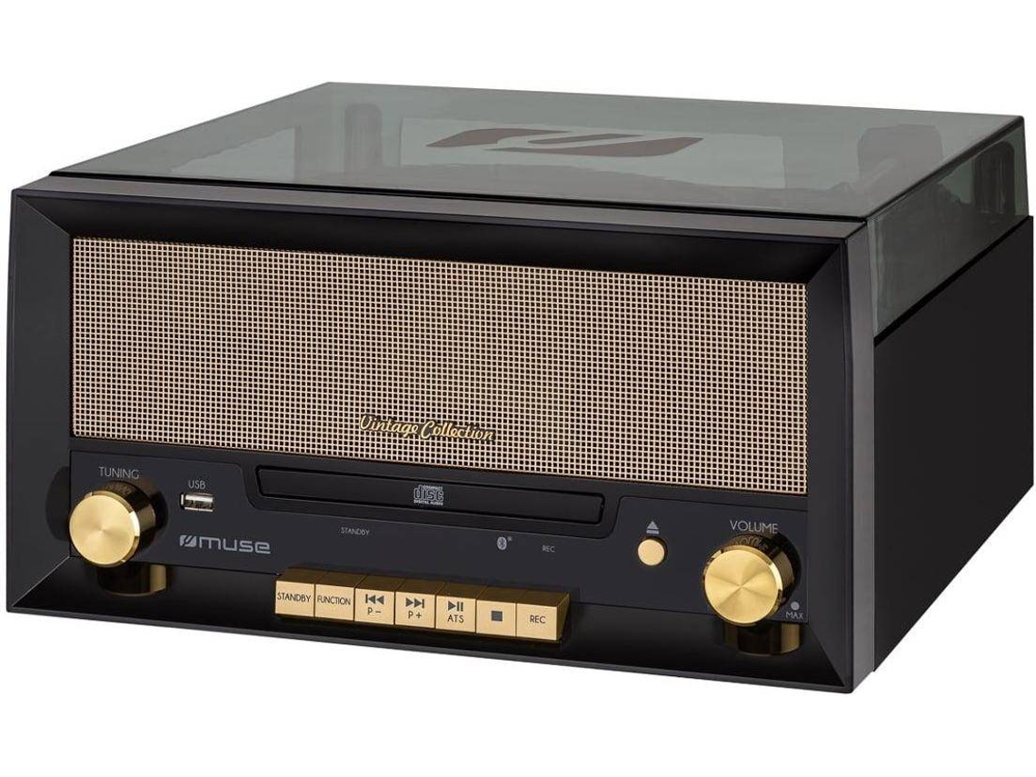 Gira-Discos MUSE MT-110B Bluetooth Preto (Outlet Grade A)