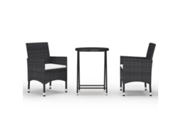 Bistro Set, Bistro Sets Vidaxl Preto Rattan / Vime (n/a)