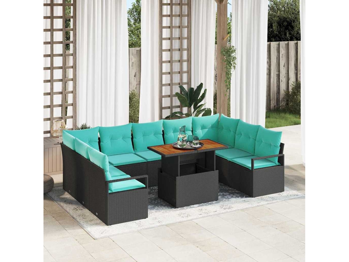 Vidaxl Conjunto De Sofá De Jardim 10 Unid. 9-número De Lugares