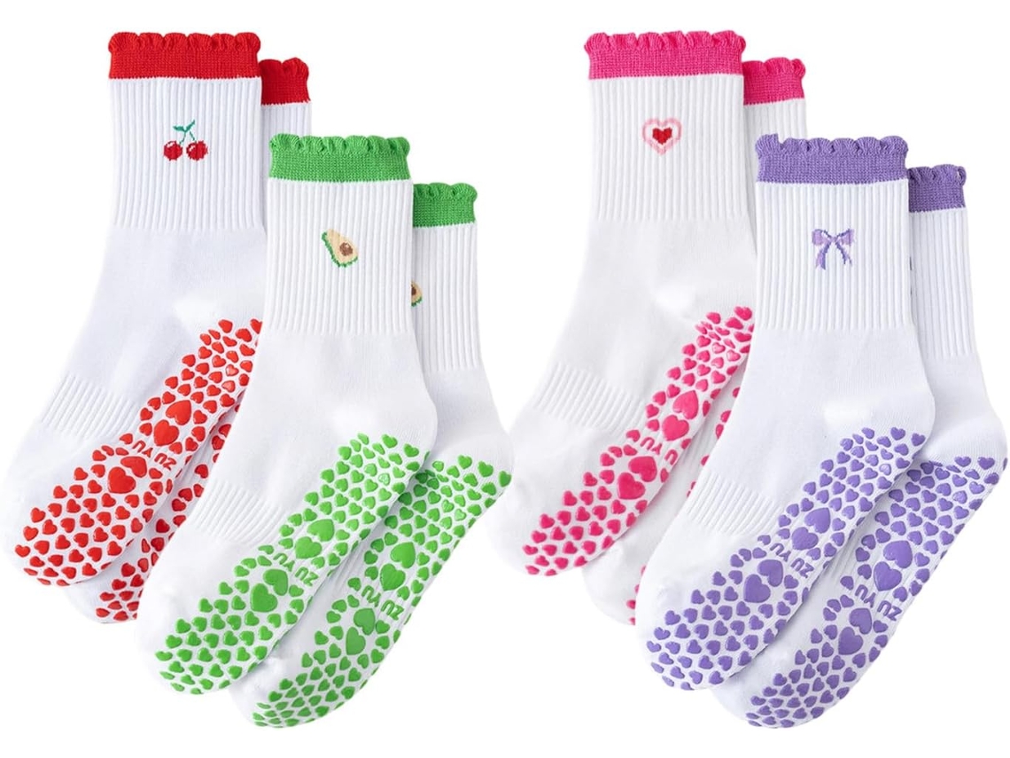 Meias Esportivas SFUSHOS Femininas com Proteção no Tornozelo e Silicone