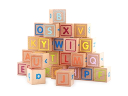 Mali 26 Blocos de Madeira Alfabeto Abc Inglês Brinquedo Educação Infantil Presente