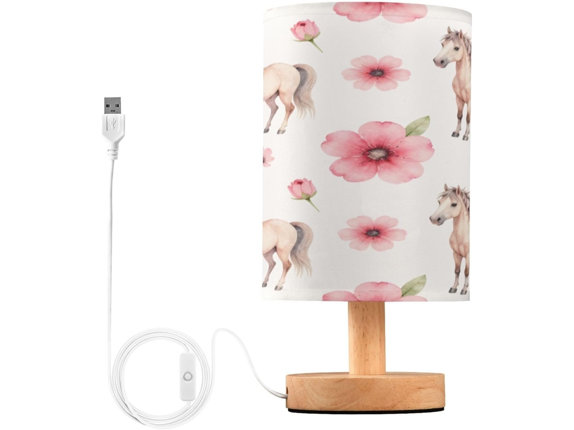 Luminária De Cabeceira Led Com Portas Usb E Cúpula Tecido Para Quarto, Dormitório E Escritório Em Casa