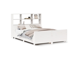 Cama com Estante Sem Colchão Madeira Maciça Branco 160x200 cm MAISON EXCLUSIVE (0)