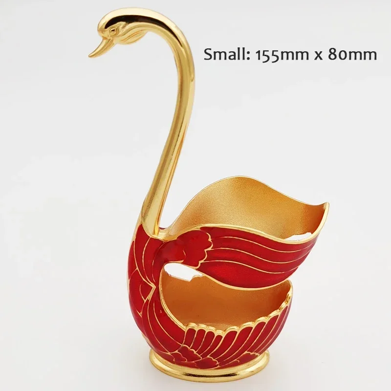 Suporte para Talheres em Formato de Cisne, Armazenamento Luxuoso de Talheres, Decoração Elegante para Cozinha. MDUG (vermelho)