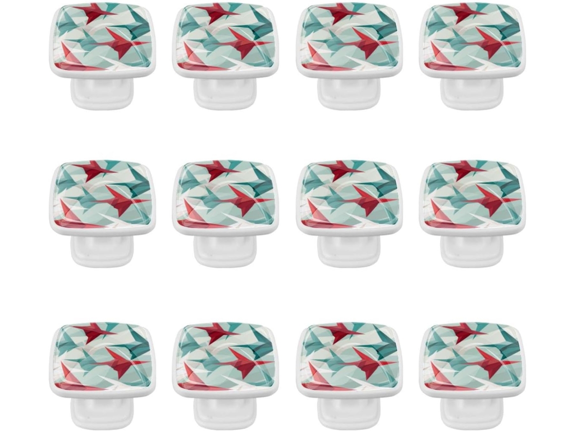 Puxadores E Maçanetas Quadradas Para Armários De Cozinha, Puxadores Para Portas De Armários, 12 Peças, Origami Abstrato