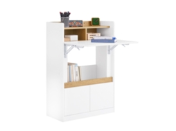 Fwt109 Wn Mesa De Secretária Dobrável Com 2 Gavetas E 1 Prateleira 63x67x93 Cm Sobuy