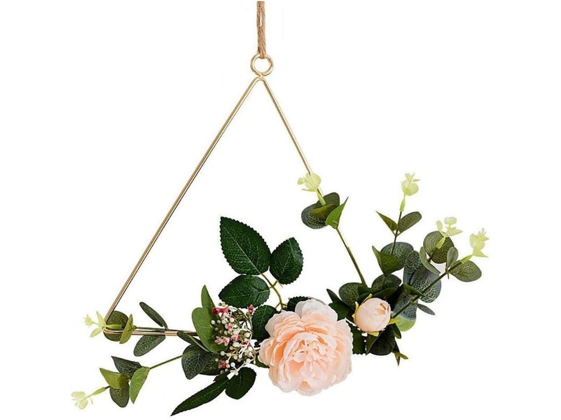 Aros De Oro Florales, Marco Geométrico 20cm Para Diy, Guirnaldas De Metal, Decoración De Hogar