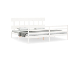 Bed Frame, Bed Frames Vidaxl Branco Madeira (200 X 200 Cm)