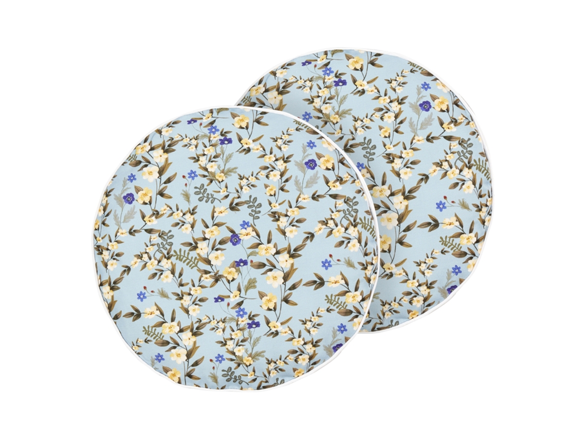 Conjunto De 2 Almofadas De Exterior Beliani Valloria De Poliéster Azul Claro 40x40x10