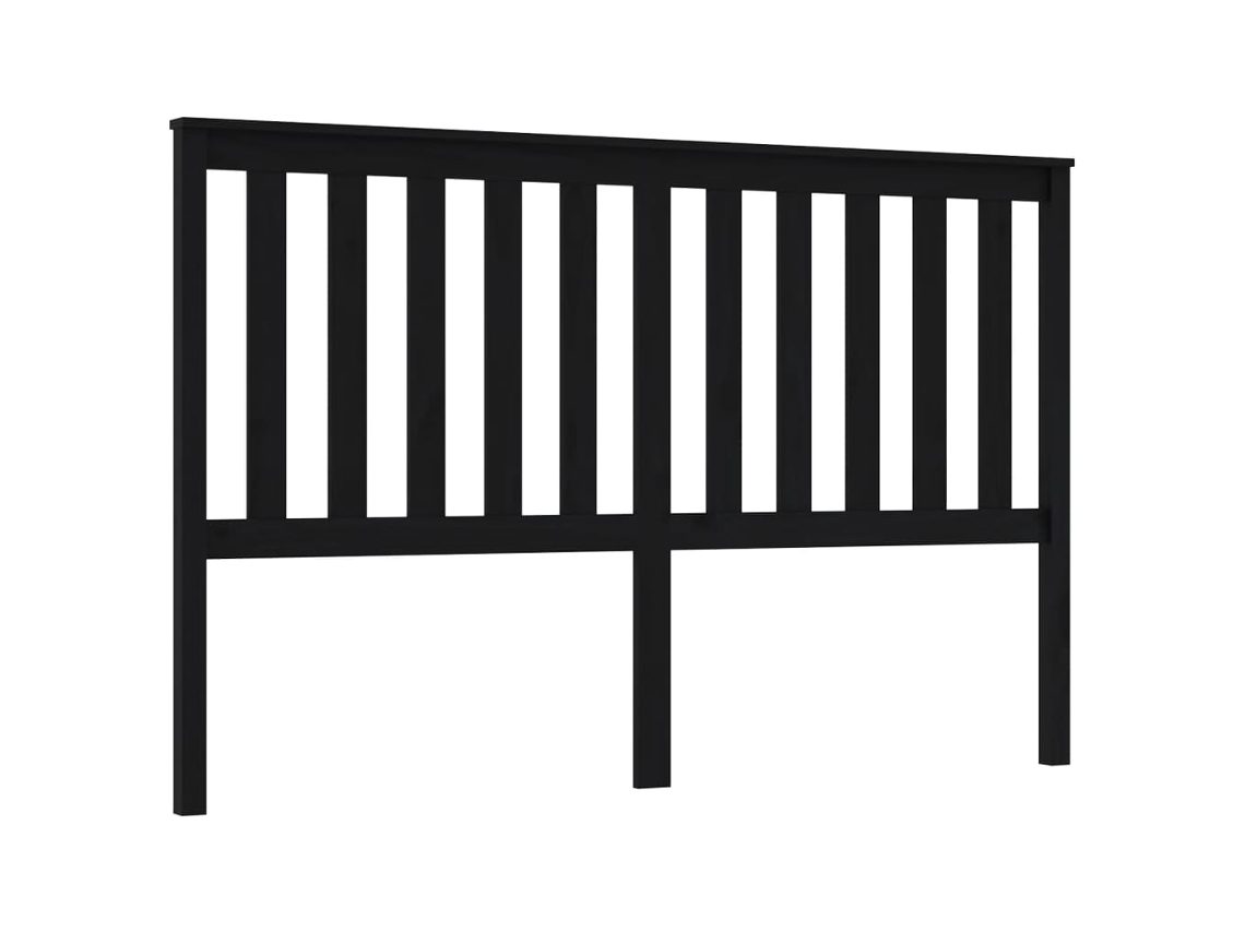 Cabeceira de Cama 166x6x101 Cm Pinho Maciço Preto MAISON EXCLUSIVE