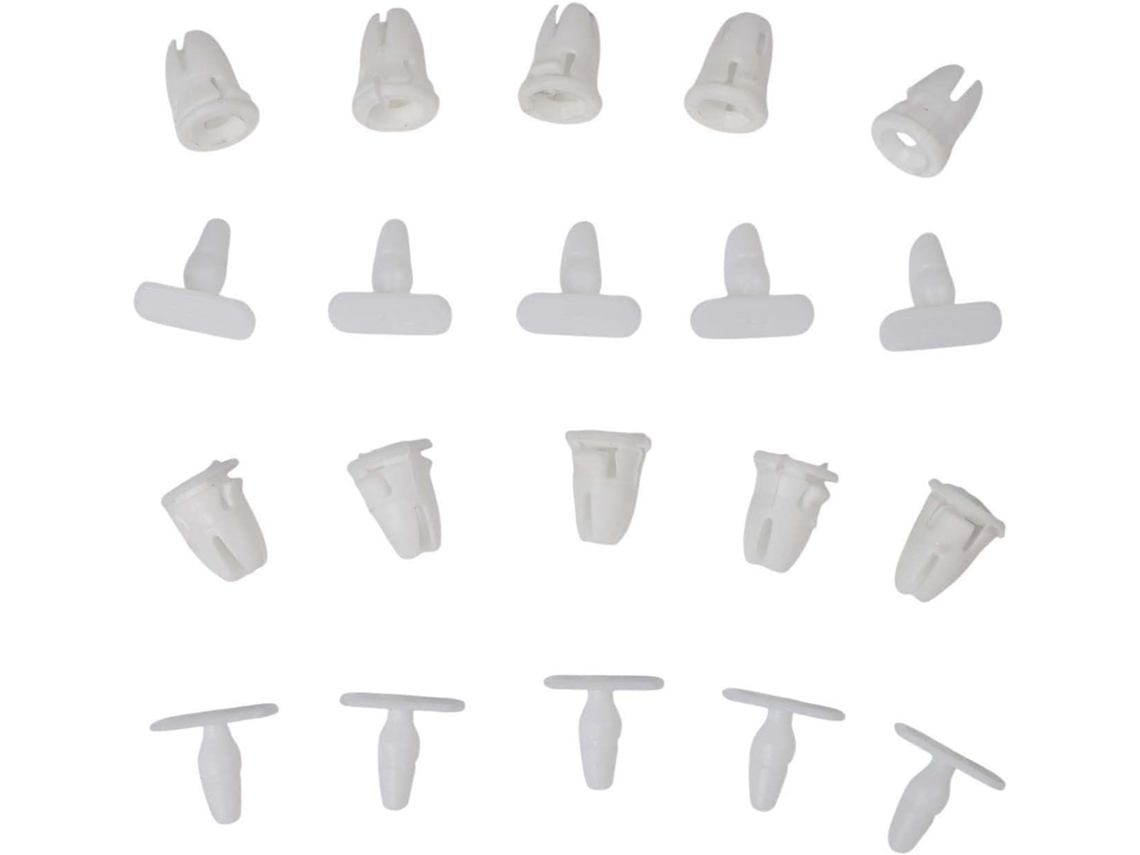 Conjunto De 10 Clipes Reparo Plástico Branco Para Soleira Porta, Saia