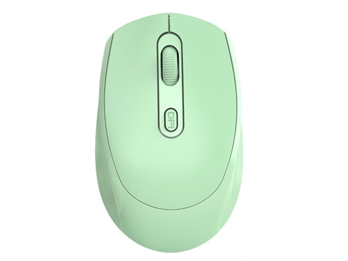 Rato Sem Fio Óptico 2.4ghz Bluetooth Modo Dual Usb 1600dpi Design Ergonômico Verde Para Computador