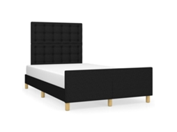 Bed Frame With Headboard, Bed Frames With Headboards Vidaxl Preto Tecido (120 X 200 Cm)