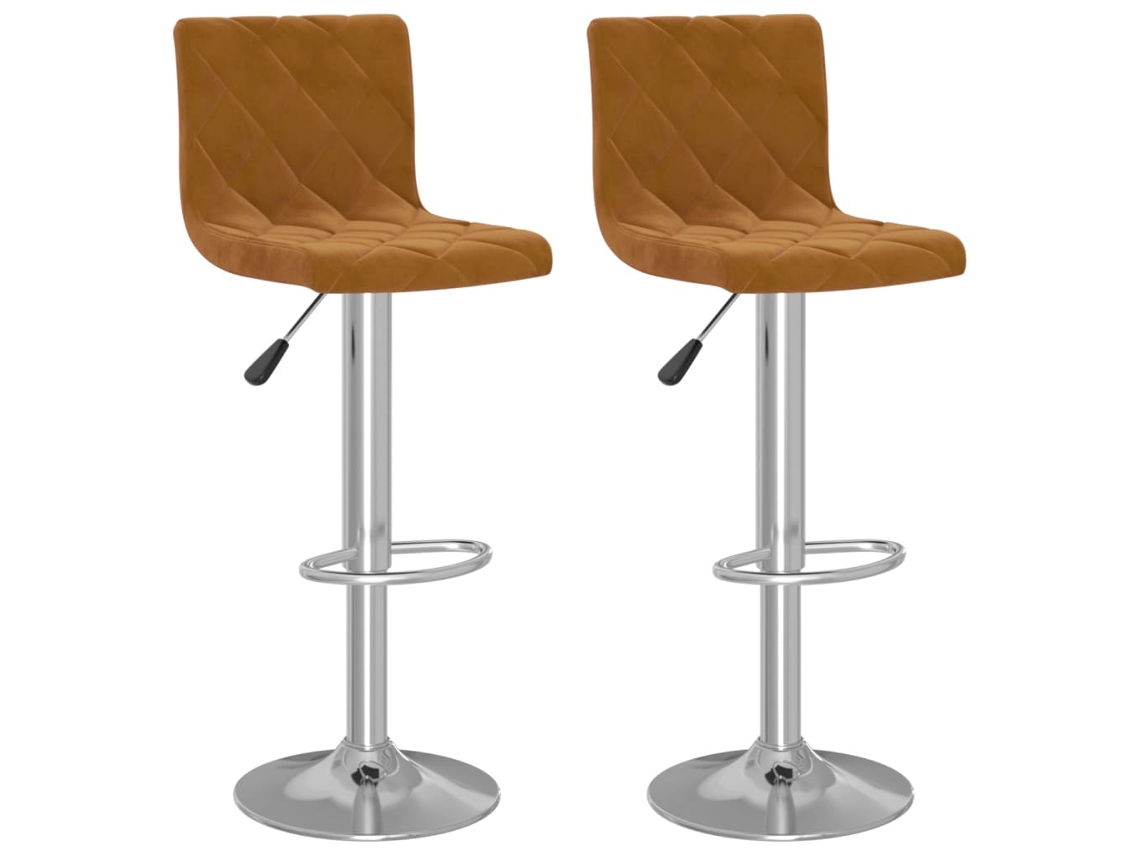 Maison Exclusive - Bancos De Bar 2 Pcs Veludo Castanho