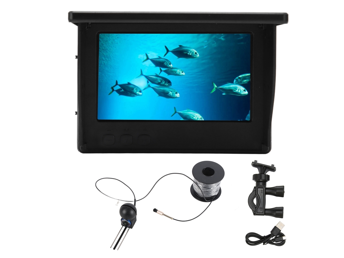 Aetheria câmera de Pesca Subaquática Tn Hd 4,3 Polegadas Ip68 com 12 Luzes Detector de Peixes