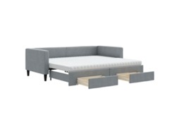 Daybed With Trundle, Daybeds With Trundles Vidaxl Cinzeto Tecido (90 X 200 Cm)