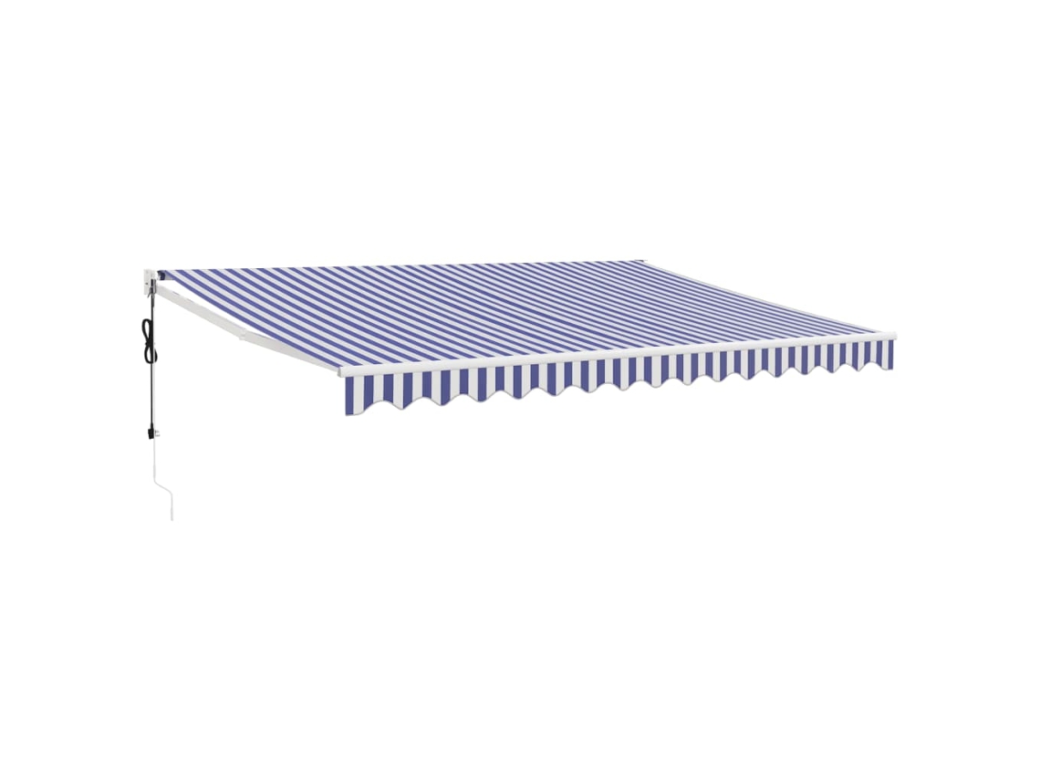 Toldo Retrátil Automático com 4x3 M Azul e Branco MAISON EXCLUSIVE