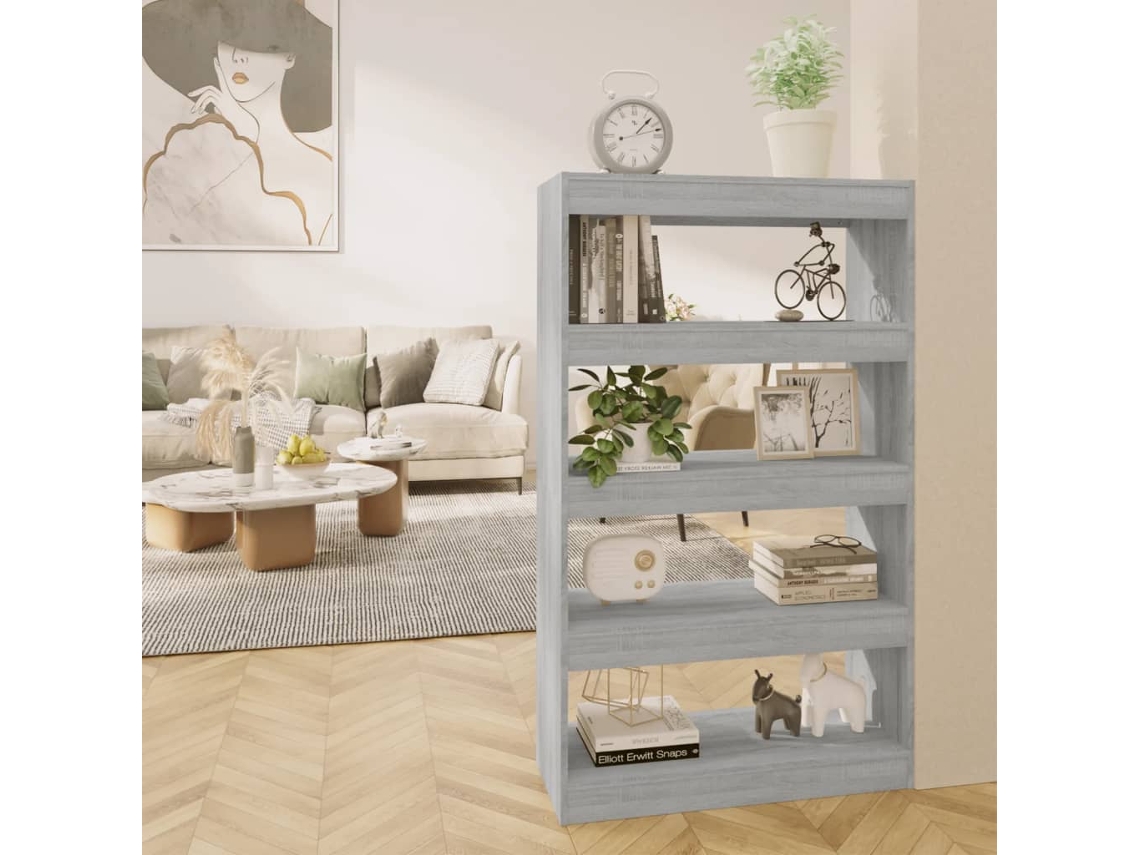 Vidaxl Estante/divisória 80x30x135cm Derivados Madeira Cinzento Sonoma